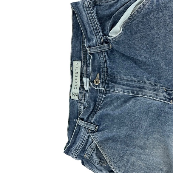 Arizona Jeans Co 34”x34” distressed carpenter Blue Jeans - Picture 7 of 9